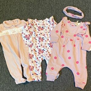 Adorable Baby Girl Romper Set with Headband